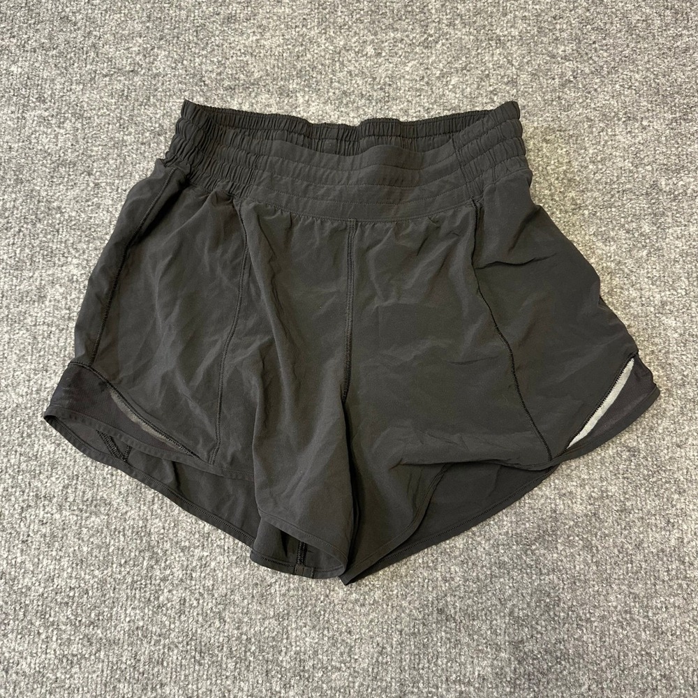 Lululemon Athletic Shorts Womens Size 6 Black Hotty Hot High-Rise Lined Running